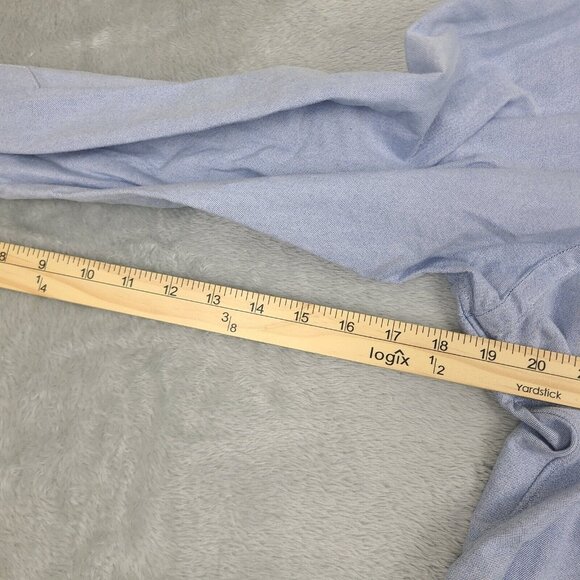 Ralph Lauren Mens 17 / 35 Blue Button Down Shirt Long Sleeves Full‎ Color Pony - Picture 6 of 7